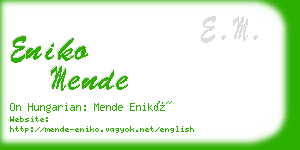 eniko mende business card